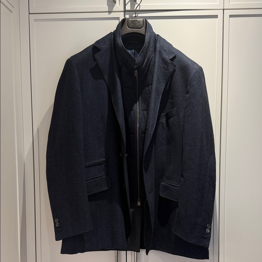 Corneliani Dark Navy Men's jacket with removable bib